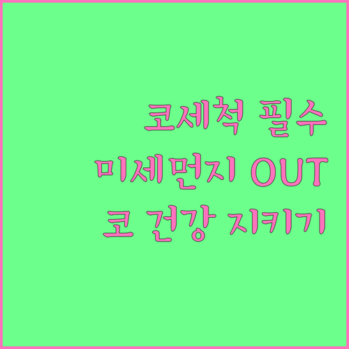 코세척 필수템: 미세먼지, 알레르기로부터 코 건강 지키는 법