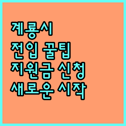 2025 계룡시 전입 꿀팁: 지원금 신청하고 새로운 시작을 응원받으세요