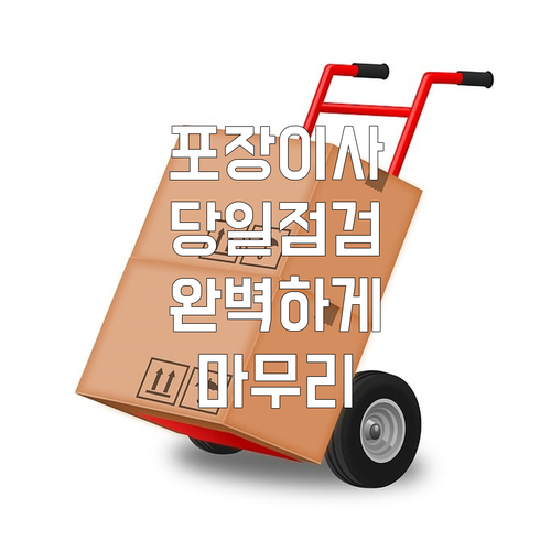 포장이사 당일 완벽 점검: 손해 없이 마무리하는 핵심 체크리스트