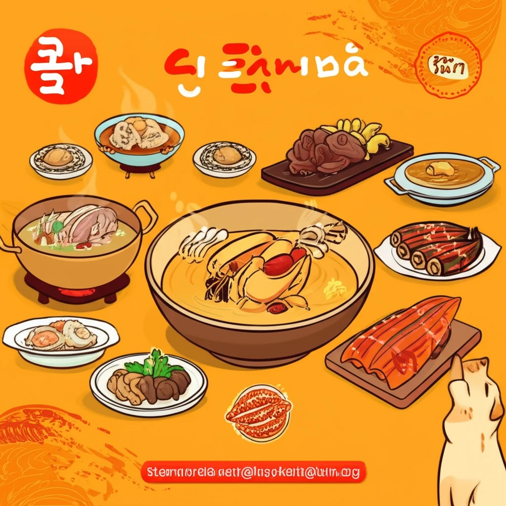 다양한 보양식 메뉴 이미지