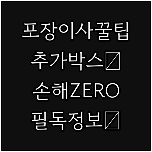 포장이사 추가 박스, 이것만 알면 손해 zero! 완벽 정보