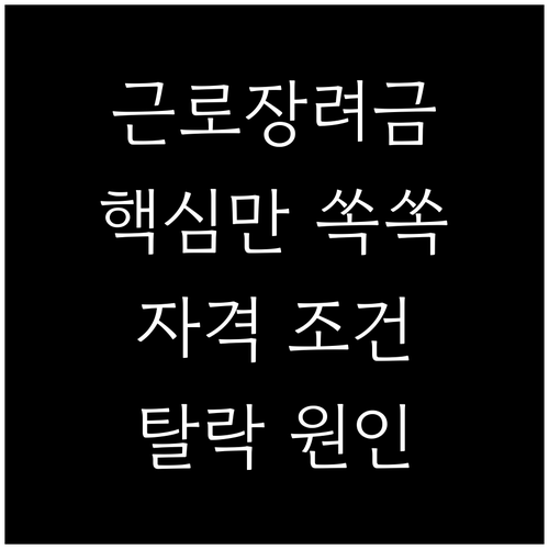 근로장려금, 이것만 알면 성공: 자격 조건, 탈락 원인, FAQ