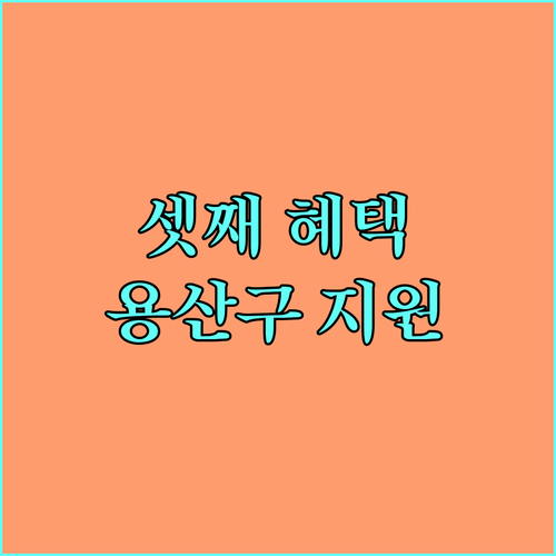 2025 용산구 출산지원금 셋째 아이 이상 가정에 드리는 혜택