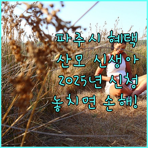 파주시 산모·신생아 건강관리 2025: 놓치면 손해, 지금 신청하세요!