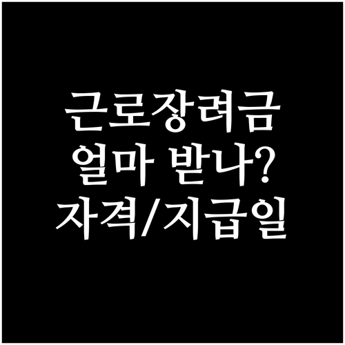 근로장려금 수령액 조회, 신청 자격, 지급일 총정리