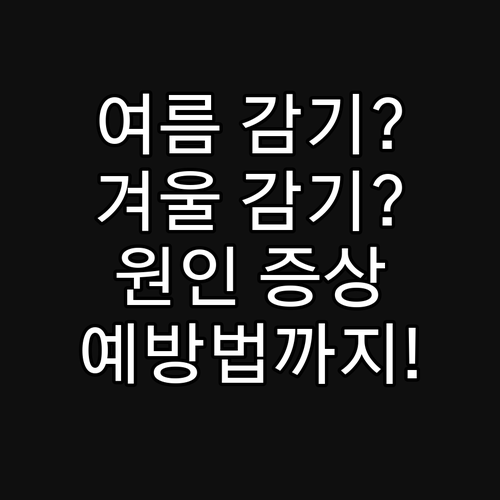 여름 감기? 겨울 감기? 원인과 증상부터 예방법까지!