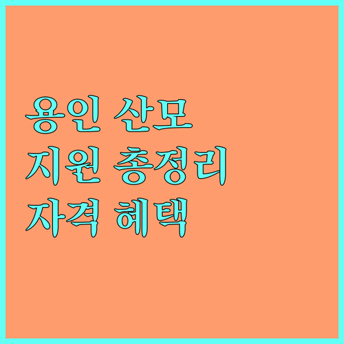 2025 용인시 산모·신생아 건강관리 지원: 신청 자격부터 혜택까지 완벽 정리