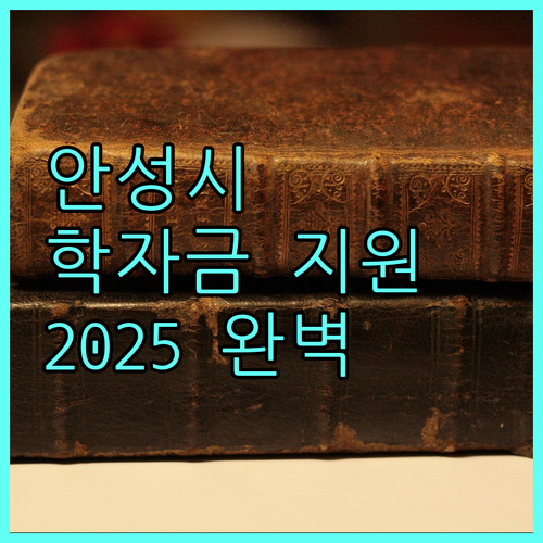 2025년 안성시 학자금 지원, 신청 자격 및 방법 완벽 정리