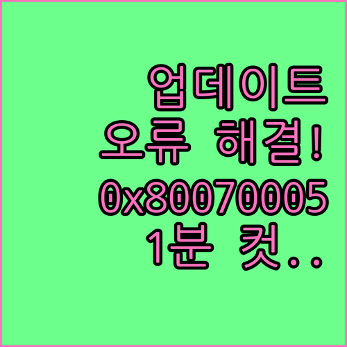 윈도우 업데이트 0x80070005 오류 원인과 해결 방법