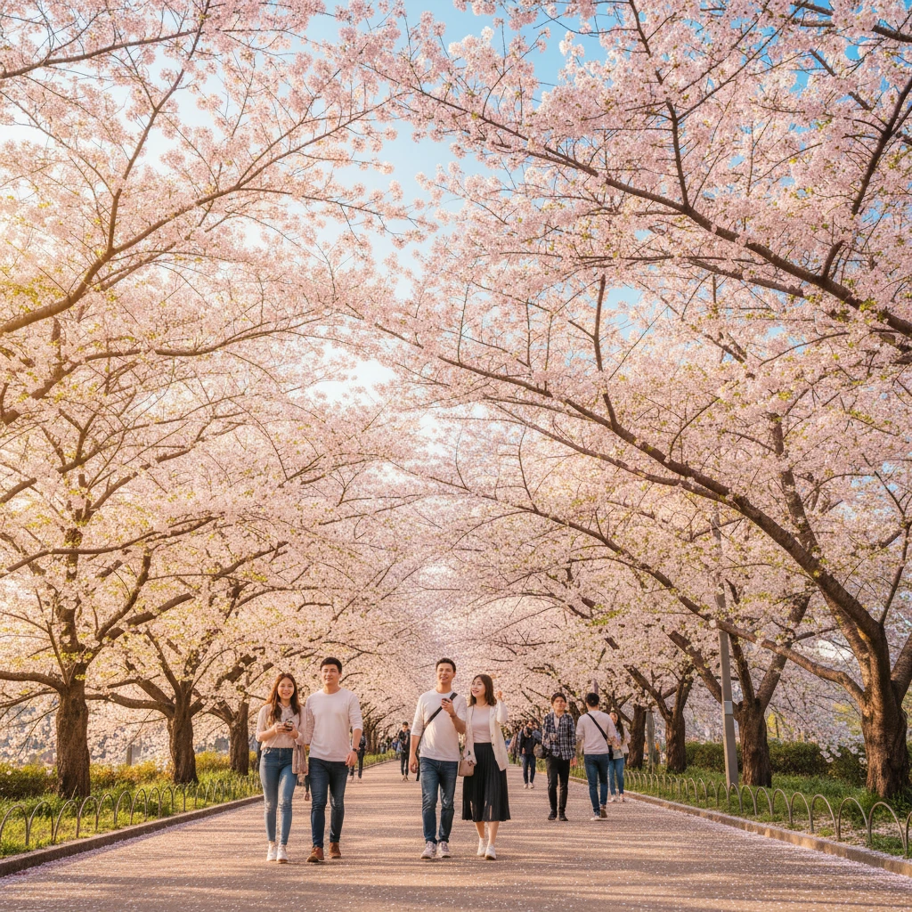 벚꽃 만개 이미지
