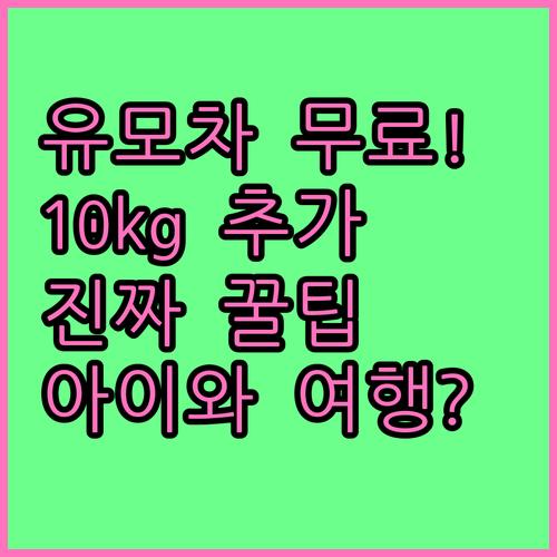 천진항공 유아 동반 시 유모차 무료 위탁 및 10kg 추가 허용