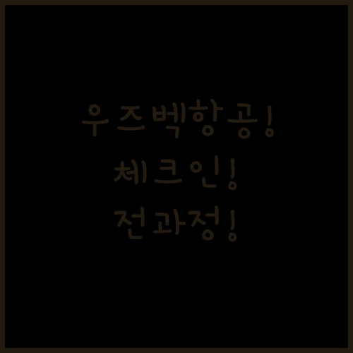 우즈베키스탄항공 홈페이지에서 온라인 체크인 하는 전체 과정