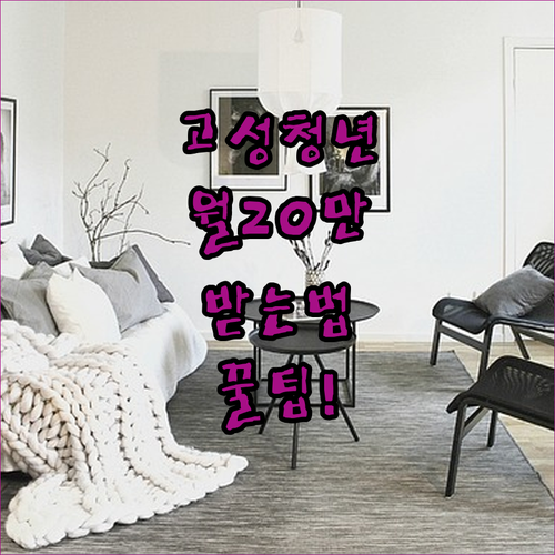 고성군 청년월세 월 20만원 받는 조건 및 신청 팁