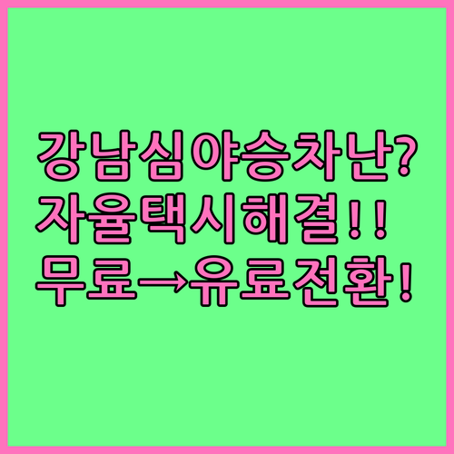 강남 심야 승차난 해결 자율주행 택시, 무료에서 유료로 전환