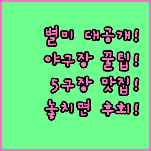 야구장 별미 총정리 | KT위즈파크 창원NC파크 잠실 인천 고척 맛집