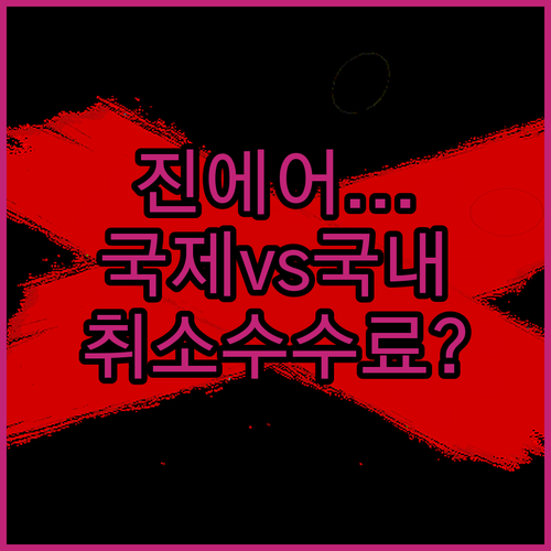 진에어 국제선 국내선 취소 수수료 차이 한눈에 보기