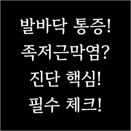 발바닥 통증 족저근막염 증상과 정밀 진단 필수 체크리스트