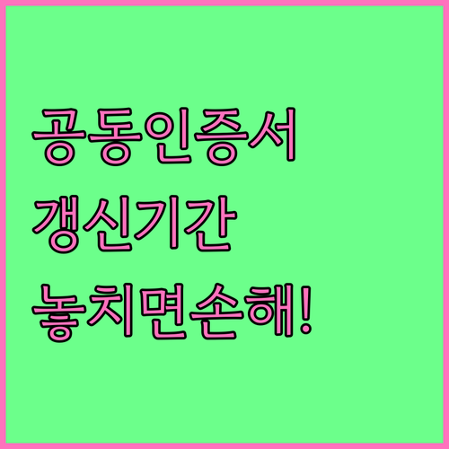 공동인증서 갱신 가능한 기간과 진행 방법